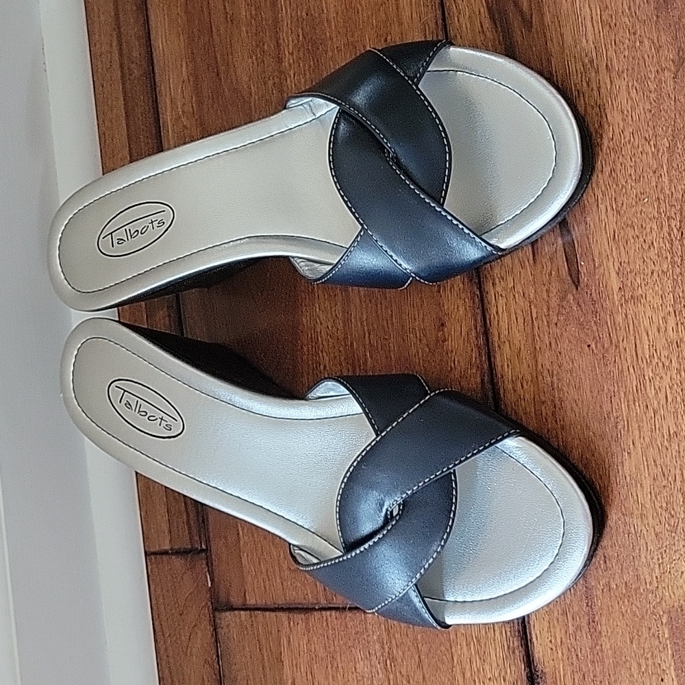 Blue Wedge Heel Sandals
